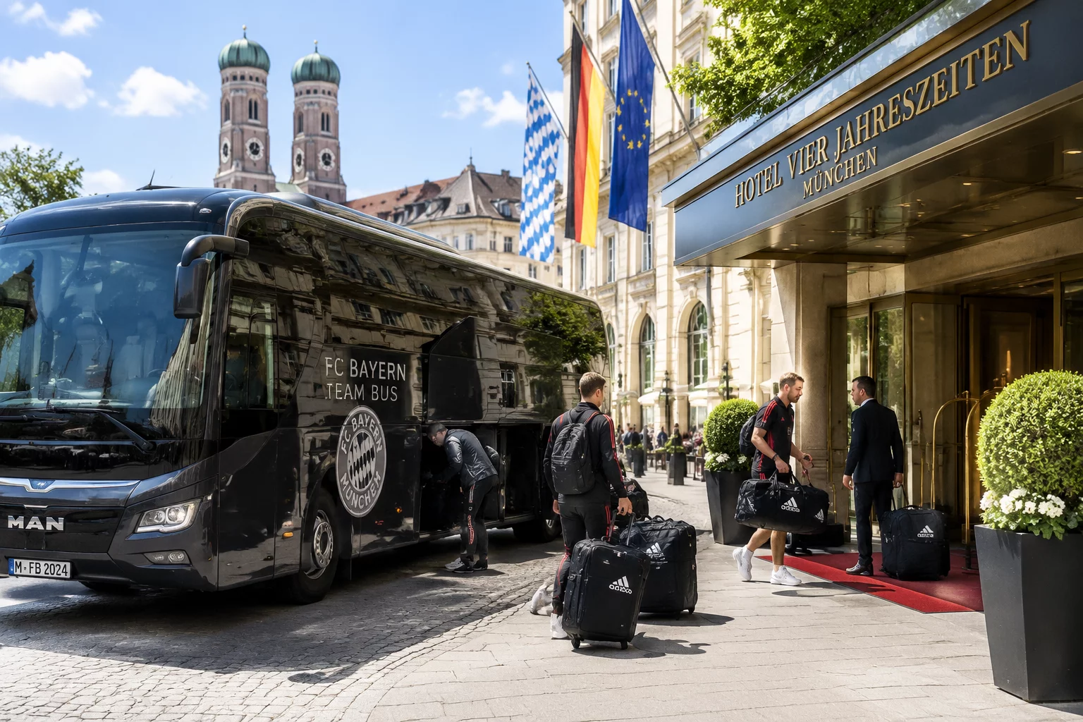 Vorbereitung der Profis: Team-Ankunft und Training